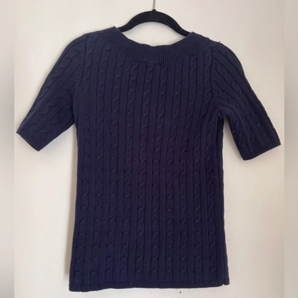 TALBOTS SHOET SLEEVE‎ CABLE KNIT SWEATER SIZE P